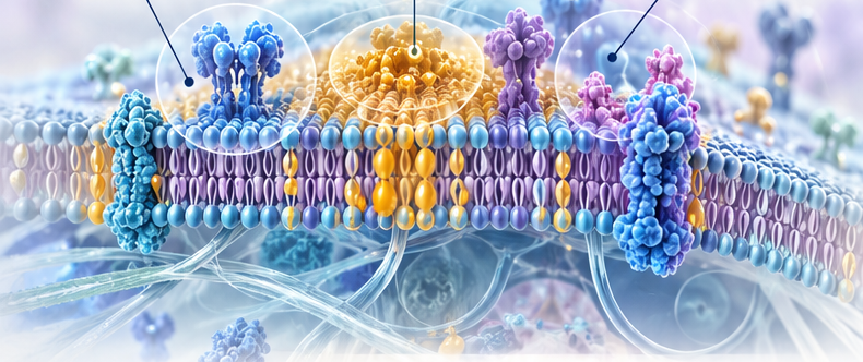 Spatial organization of molecules in biological membrane